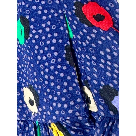 MAEVE Anthropologie Blue Polka Dot Peplum 3/4 Sleeve Hi Low Blouse w/ pockets S - Picture 6 of 8